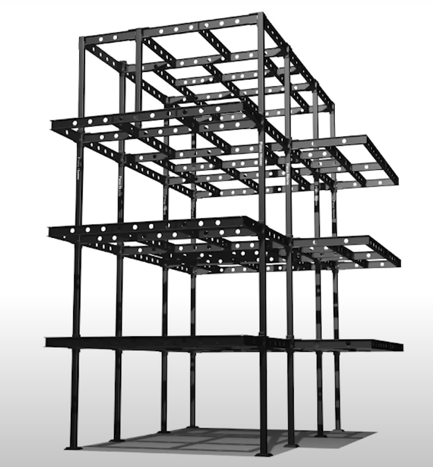 3〜9階建まで対応可能な重量鉄骨ラーメン構造の『NS構法』
