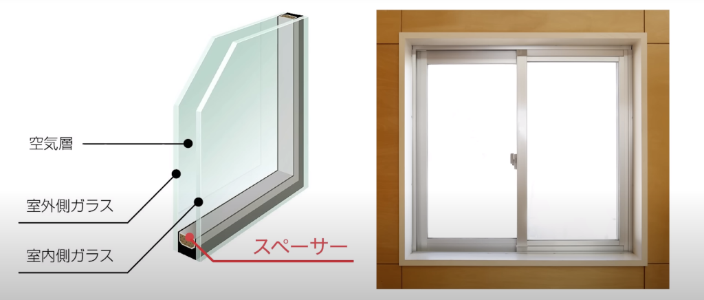 ・	スペーサーがアルミの窓
・	アルミの割合が多めの窓
