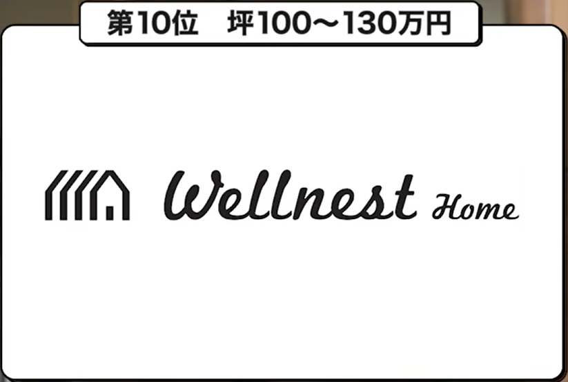 坪単価ランキング第10位：ウェルネストホーム