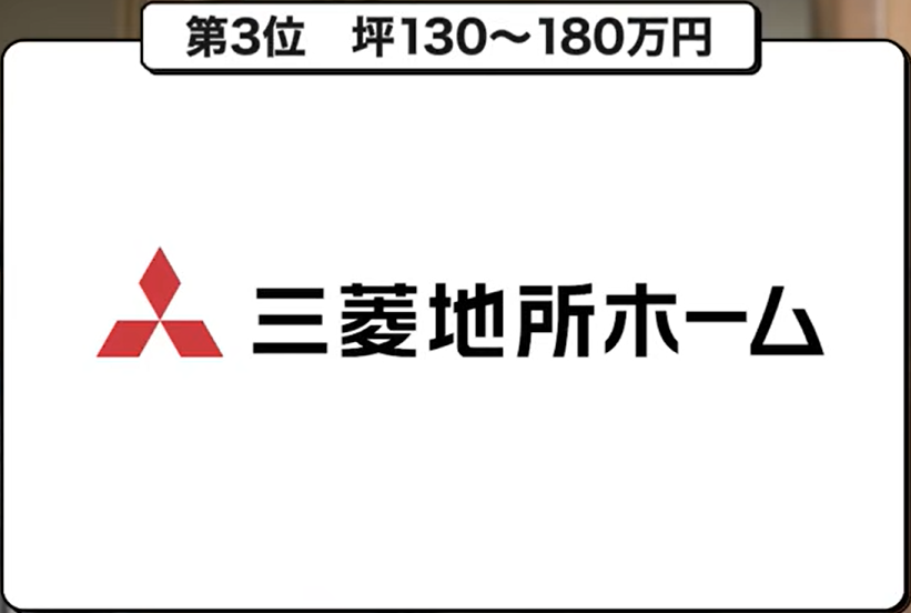 坪単価ランキング第3位：三菱地所ホーム