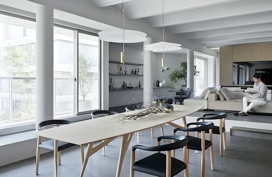 ヘーベルハウスの無機質な内装