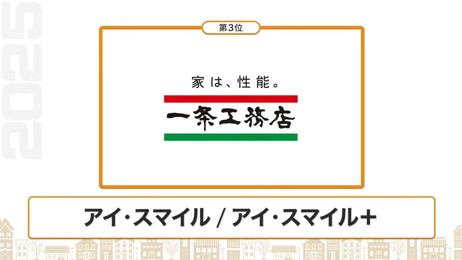 断熱性能ランキング3位：一条工務店（アイ・スマイル/アイ・スマイル+）