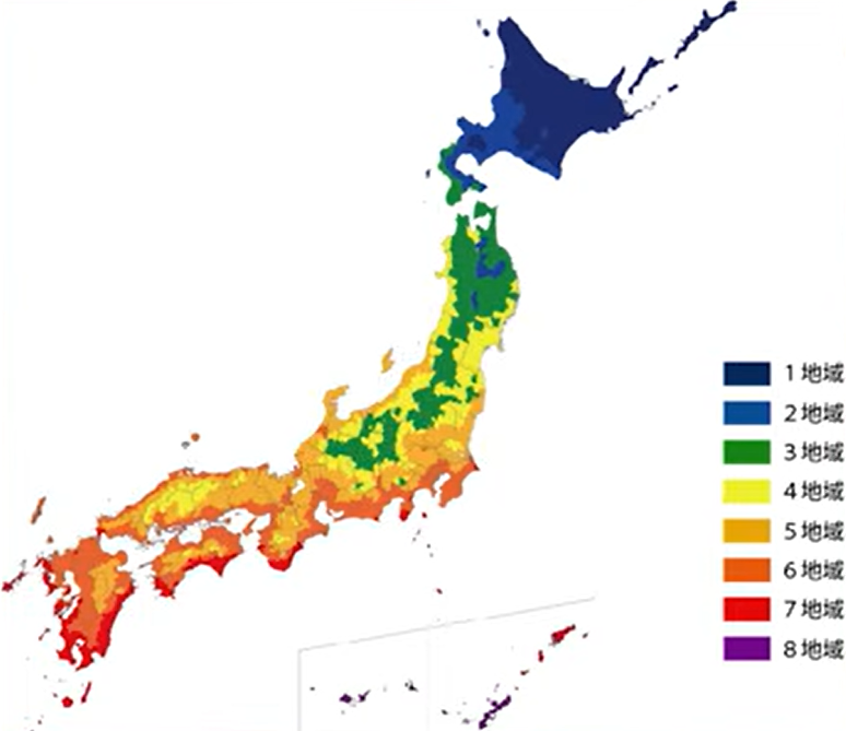 断熱仕様の地域区分