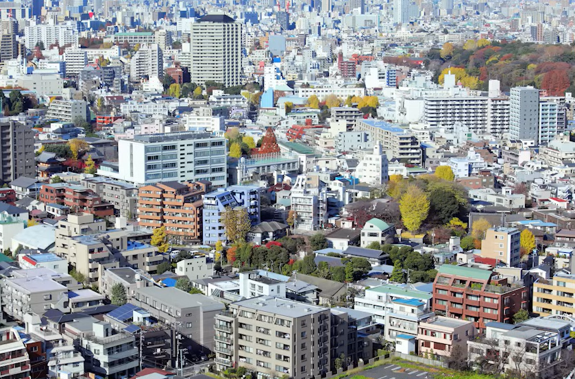 都市部の町