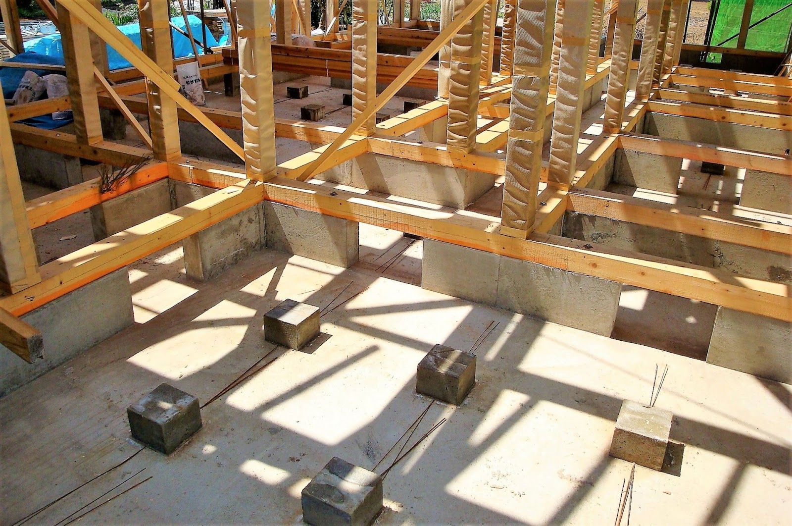 3階建ての住宅の建築工事