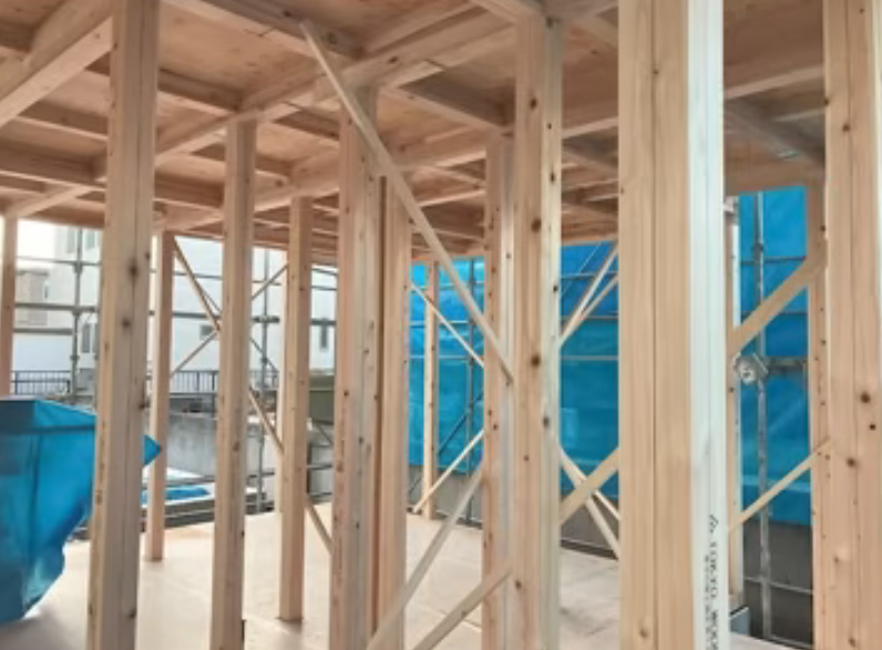 無垢材でつくられた建物の構造躯体