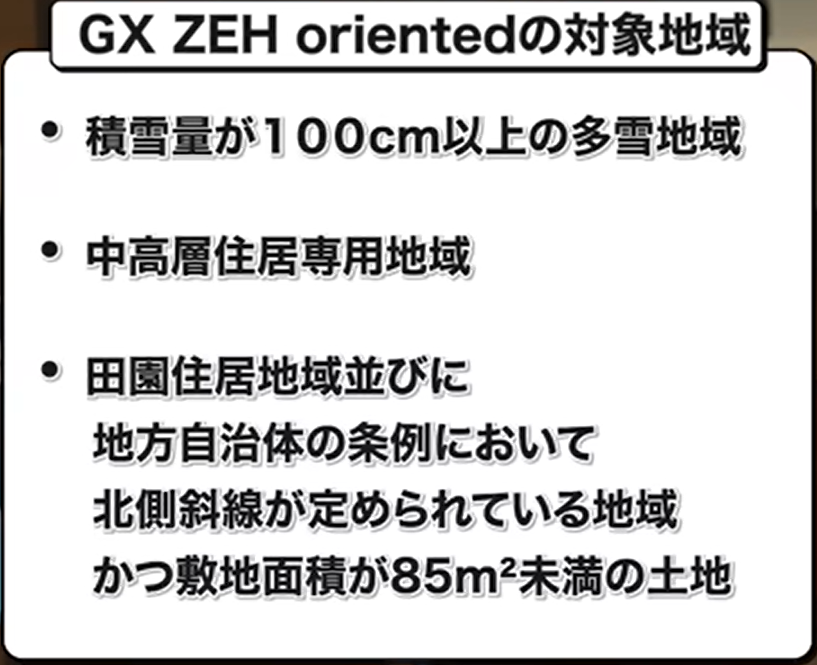 GX ZEH ORIENTEDの対象地域