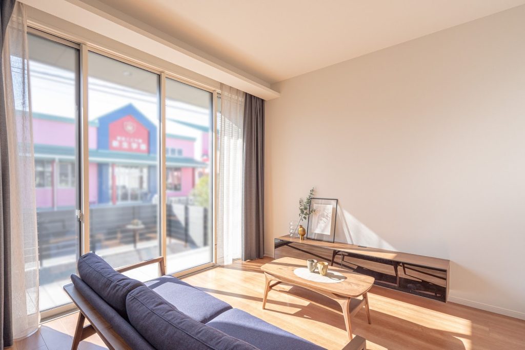 高天井のリビング