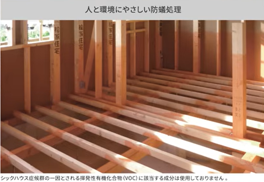 主要構造材部分に防蟻剤が塗布