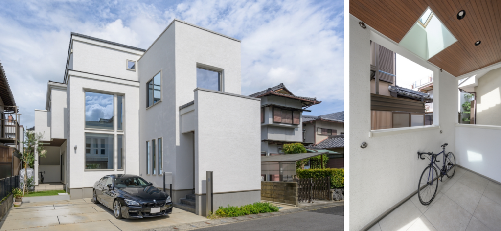 【42坪】白いインテリアが美しく引き立つ吹き抜けリビングの家