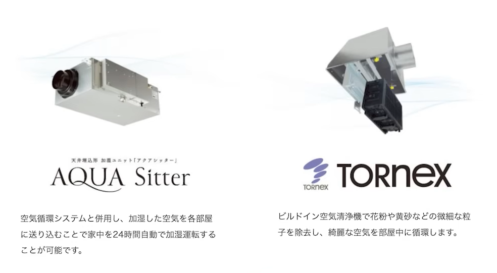 「AQUA Sitter」と電子集塵機（空気清浄機）である「TORnex」