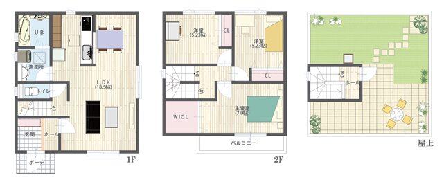 3LDK、ゆとりのリビングプラン